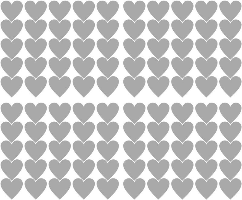 JURUOXIN 2 Inch Gray Heart Wall Decals - 100 Pieces - Image 1